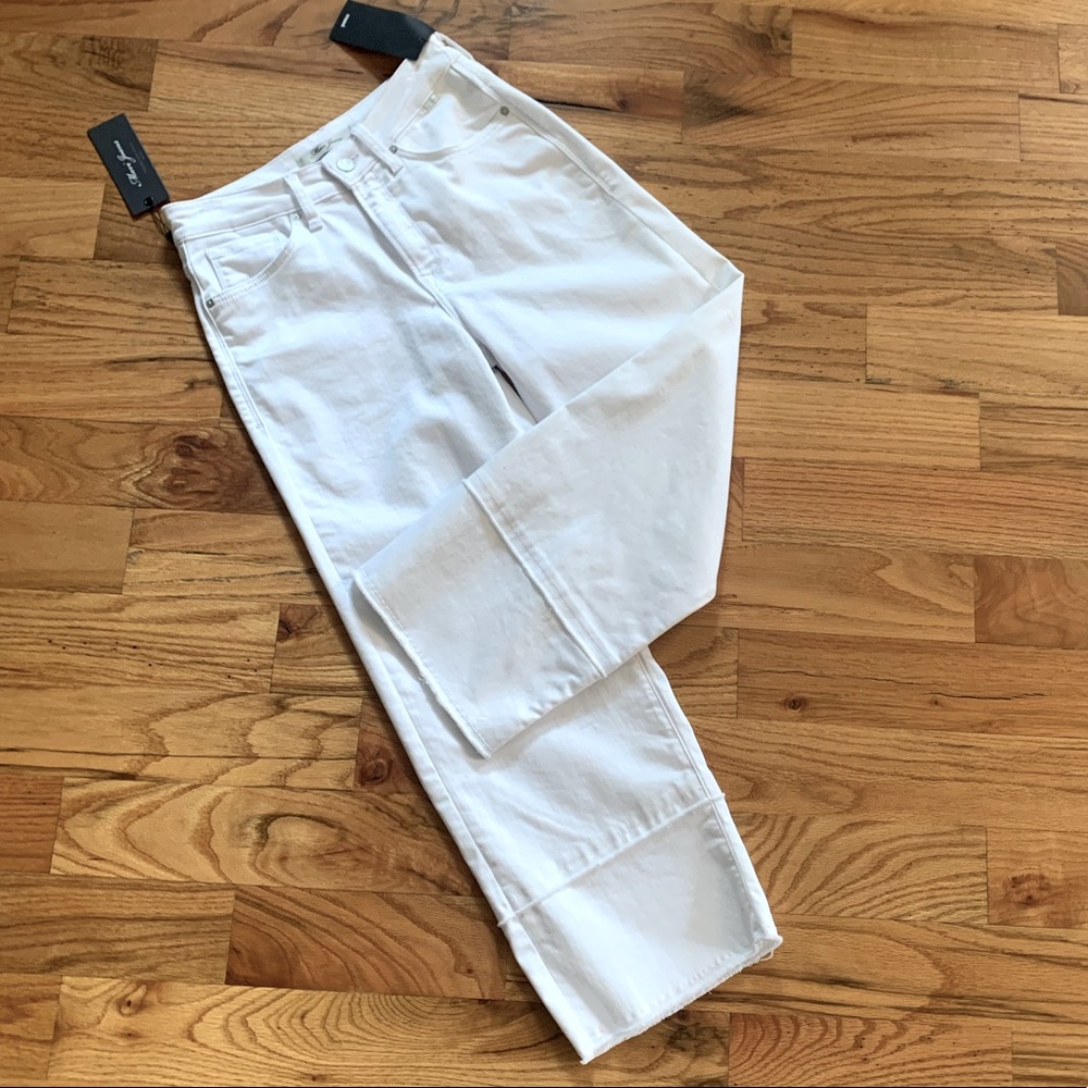 Mavi White “Romee” High Rise Wide Crop Jean